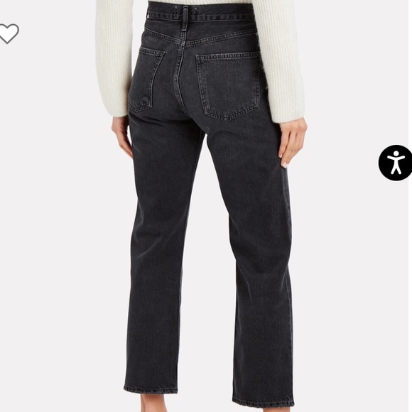 Agolde Ripley Straight Leg Black Jeans - Picture 2 of 8